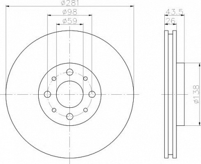 HELLA PAGID 8dd355107831 -  Тормозной диск